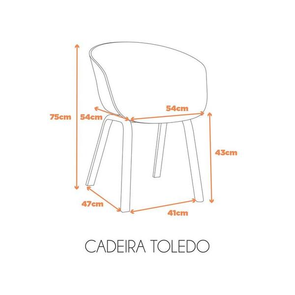 Imagem de Kit 4 Cadeiras Toledo Branco Aço e Polipropileno Fratini