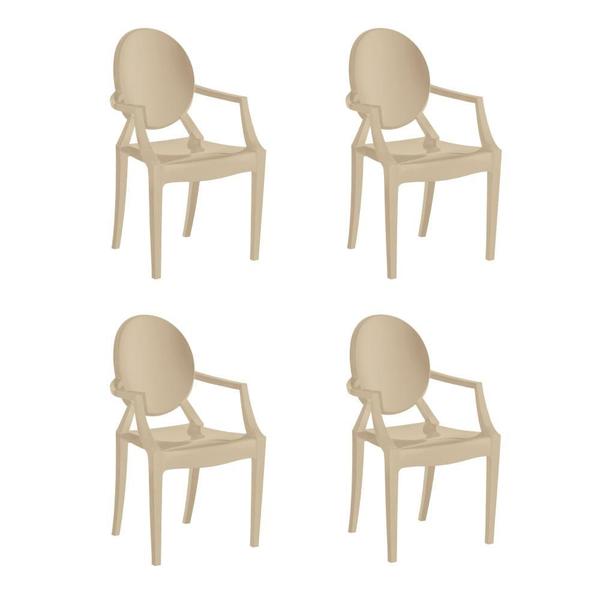 Imagem de Kit 4 Cadeiras Wind Plus em Polipropileno- Capuccino