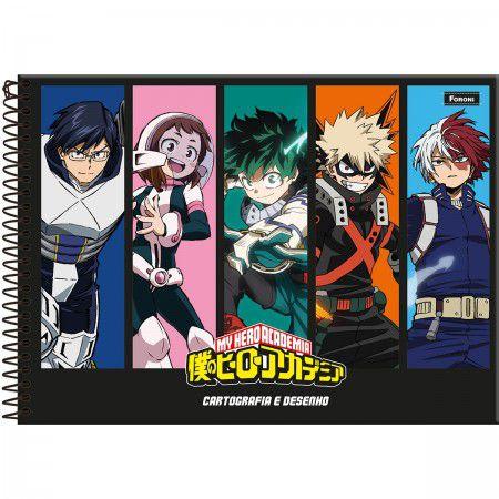 Imagem de Kit 4 Caderno Brochurão My Hero Academia + 1 Caderno Desenho