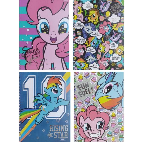 Imagem de Kit 4 Caderno Escola Universitário Espiral 300fl Little Pony