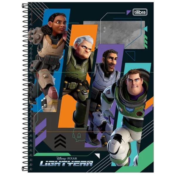 Imagem de Kit 4 Caderno Escolar Universitário Espiral 80fls Lightyear