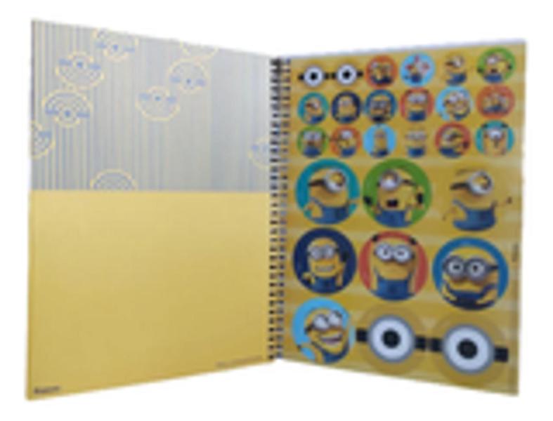 Imagem de Kit 4 Caderno Escolar Universitário Espiral 96 Folhas Minion