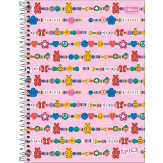 Imagem de Kit 4 Caderno Espiral Capa Dura Universitário Spice Feminino 10 Matérias 160 Folhas - Tilibra