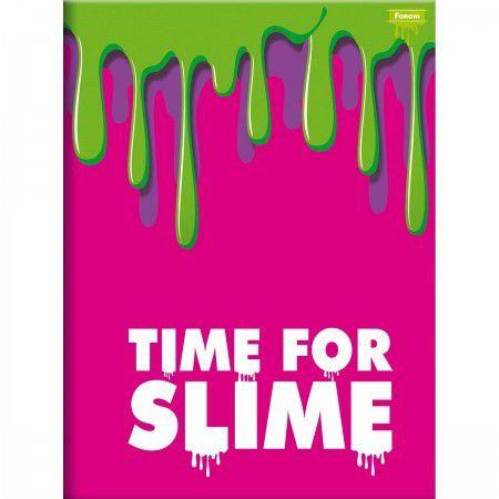 Imagem de Kit 4 Cadernos Slime Brochurão 1x1 96fls +1 Caderno Desenho