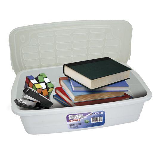 Imagem de Kit 4 Caixa Organizadora Container 5 L C/Tampa 34x24x11Cm