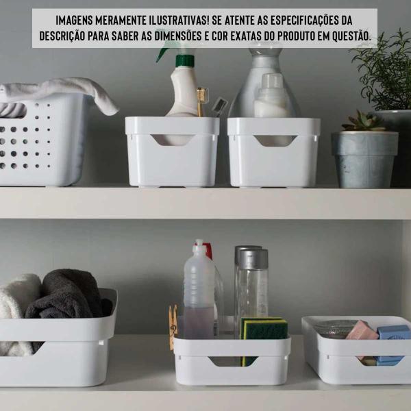 Kit 4 Caixa Plástica 10,5L Organizadora Multiuso OU Cinza Imagem de Kit 4 Caixa Plástica 10,5L Organizadora Multiuso OU Cinza