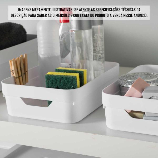 Kit 4 Caixa Plástica 10,5L Organizadora Multiuso OU Cinza Imagem de Kit 4 Caixa Plástica 10,5L Organizadora Multiuso OU Cinza