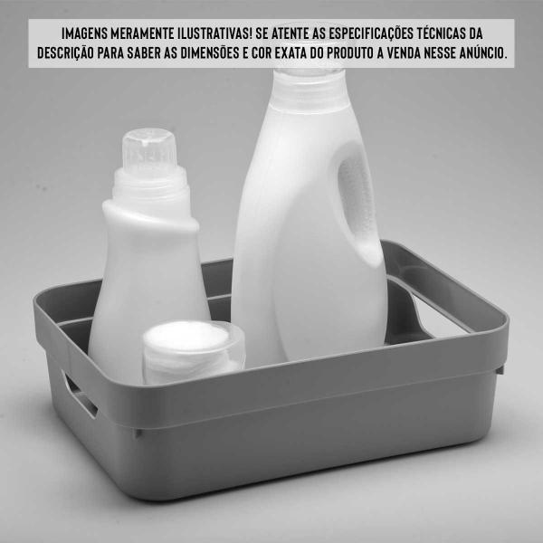 Kit 4 Caixa Plástica 10,5L Organizadora Multiuso OU Cinza Imagem de Kit 4 Caixa Plástica 10,5L Organizadora Multiuso OU Cinza