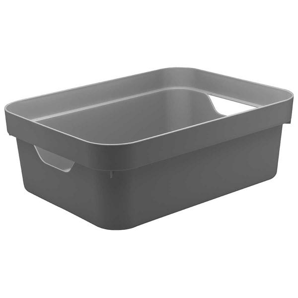 Kit 4 Caixa Plástica 10,5L Organizadora Multiuso OU Cinza Imagem de Kit 4 Caixa Plástica 10,5L Organizadora Multiuso OU Cinza