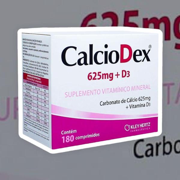 Imagem de Kit 4 caixas Calciodex 625MG + D3 com 180 Comprimidos - Kley Hertz