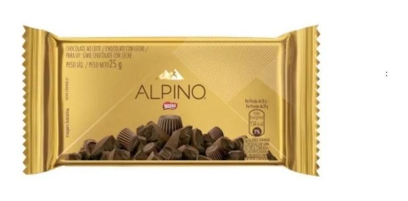Kit 4 Caixas De Chocolate Alpino Ao Leite C/22un 25g- Nestlé Imagem de Kit 4 Caixas De Chocolate Alpino Ao Leite C/22un 25g- Nestlé