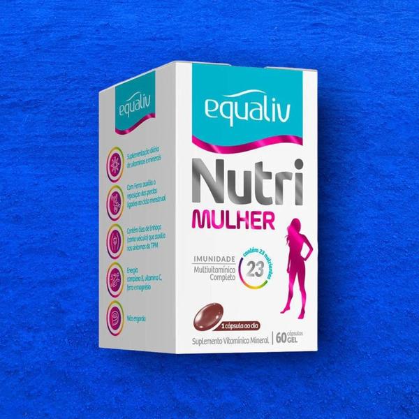 Imagem de Kit 4 caixas Nutri Mulher Equaliv - Suplemento Multivitaminico 60 cápsulas gel - La san-day