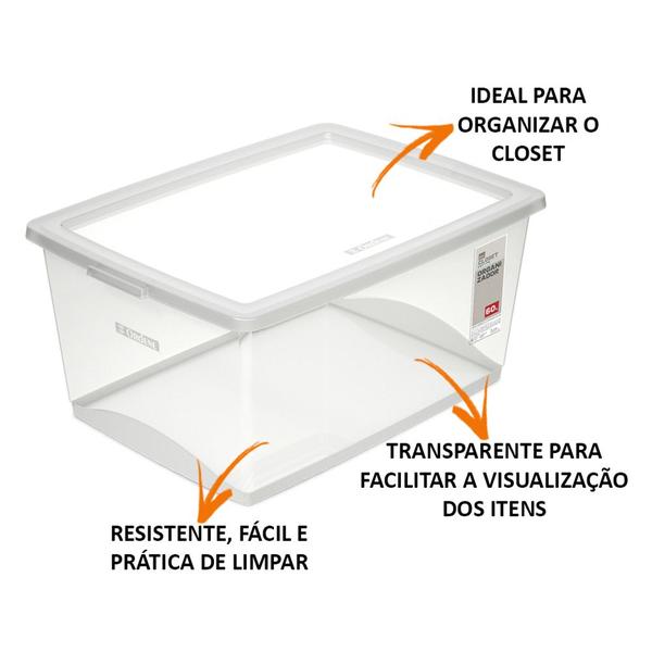 Imagem de Kit 4 Caixas Organizadora Ordene 7,5 15, 30 e 60 Lt C/ Tampa