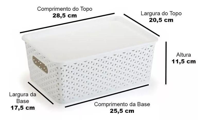 Imagem de Kit 4 Caixas Organizadoras Rattan com tampa Sendo 2 de 15L e 2 de 6,5 Litros