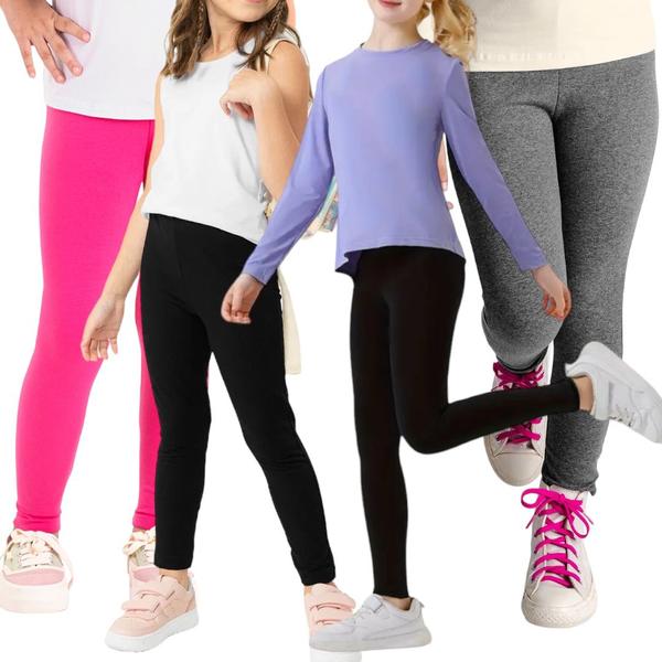 Imagem de Kit 4 Calça Legging Infantil Menina Juvenil