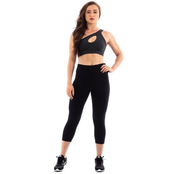 Imagem de Kit 4 Calcas Legging Corsario Plus Size Preto Suplex Grosso