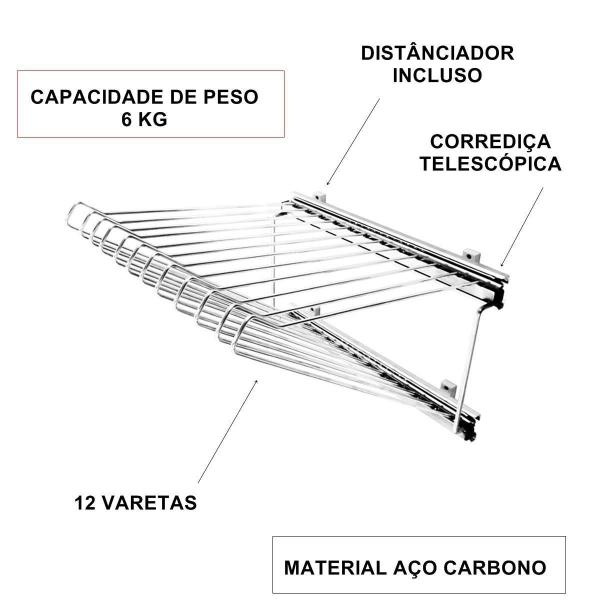 Imagem de Kit 4 Calceiro Quadro 12 Varetas 8043 Cromado Jomer