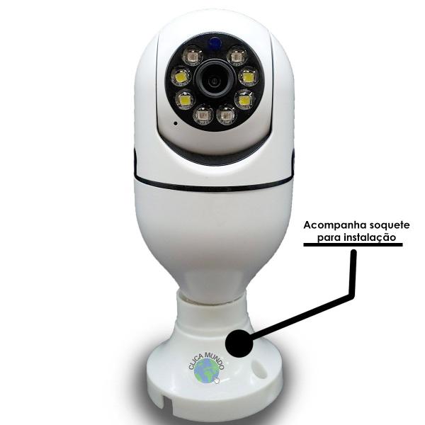 Imagem de Kit 4 Camera Ip Segurança Lampada Panoramica Rastreio Wifi Espia