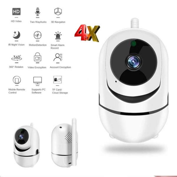 Imagem de Kit 4 Câmera IP Wifi 720P Robo C/ Áudio Grava em Nuvem e CartãoSD