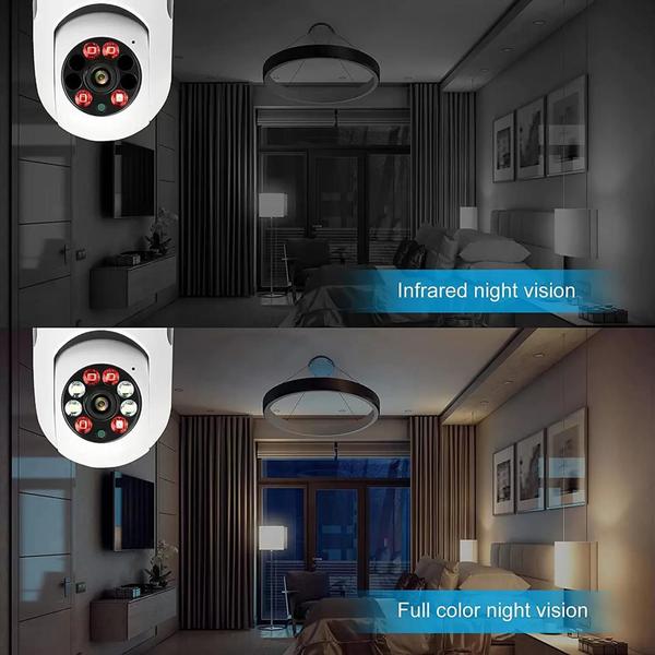 Imagem de kit 4 Câmera lampada inteligente Wireless infra IP Full HD 2.0 megapixels Holofote, Auto Tracking