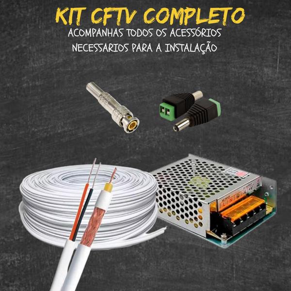 Imagem de Kit 4 câmeras Intelbras  2 internas e 2 externas 20metros completo alta definição