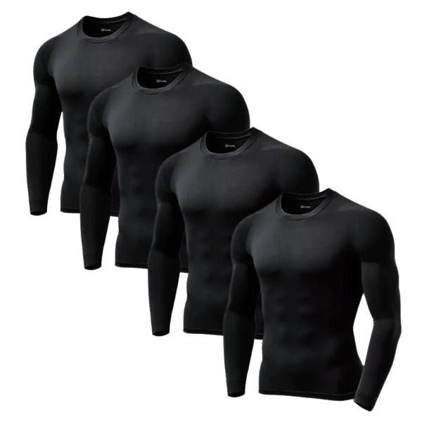 Imagem de Kit 4 camisas proteção Solar UV Manga Longa Segunda Pele Térmica Fitness Casual Treino Ciclismo Homem