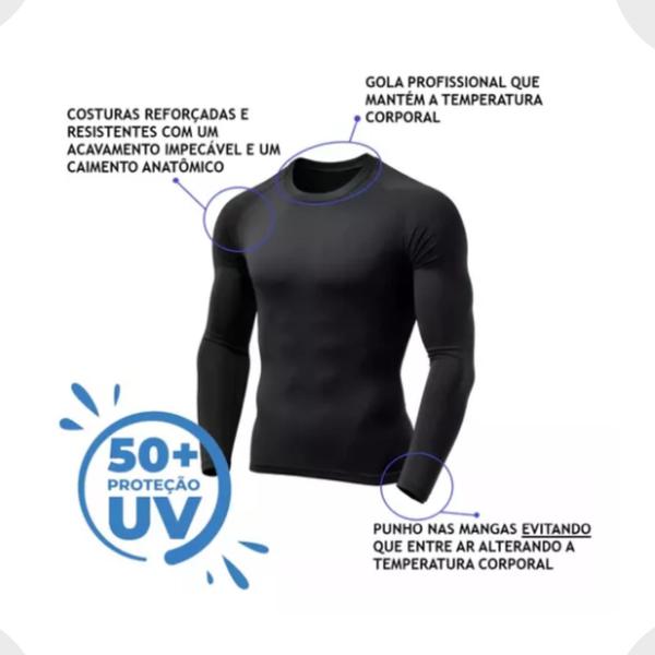 Imagem de Kit 4 Camisetas Camisa Segunda Pele Proteção Solar Uv 50++