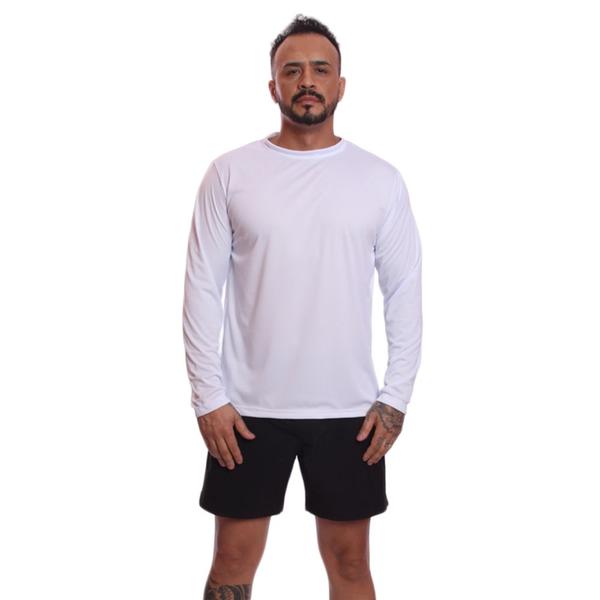 Imagem de Kit 4 Camisetas Manga Longa Masculina Camisa Térmica Dry UV Proteção Solar Blusa