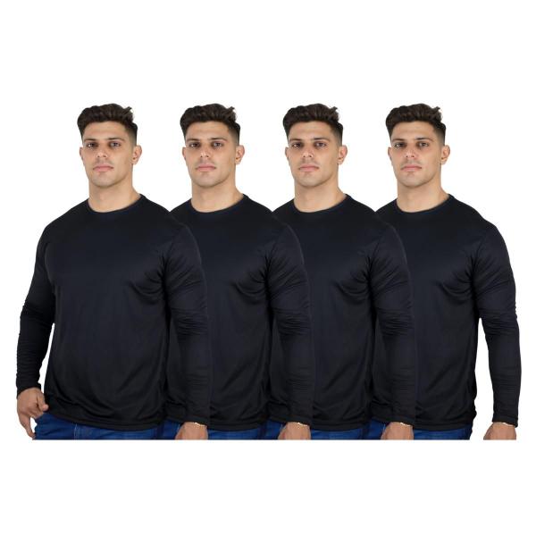 Imagem de Kit 4 Camisetas Masculinas Segunda Pele Térmica 50 UV Dry