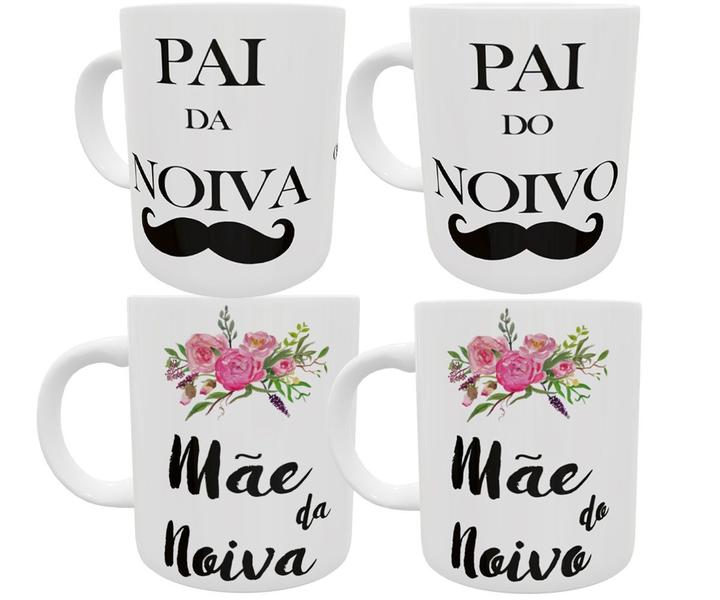 Imagem de Kit 4 canacas pai e mãe dos noivos lembrancinha de casamento