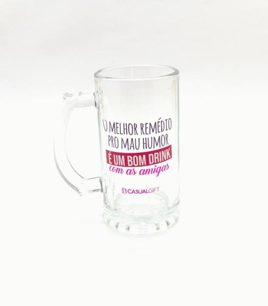 Imagem de Kit 4 Caneca Chopp Frases e melhor tomar Hum Drink Com As Amigas