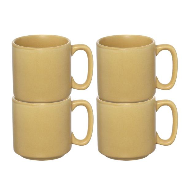 Imagem de Kit 4 Caneca De Cerâmica Moderna 235ml C/ Alça Para Café Chá Decoração