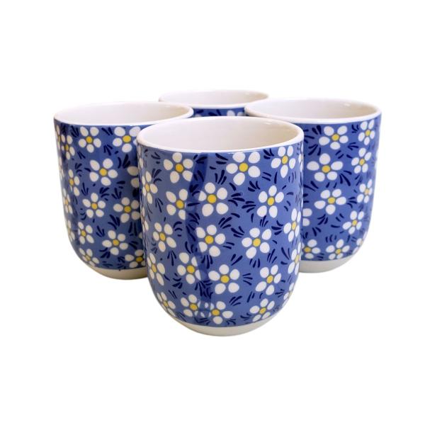 Kit 4 Caneca de Chá Porcelana Decoração Xicara Copo 150ml - Tokyo Design Imagem de Kit 4 Caneca de Chá Porcelana Decoração Xicara Copo 150ml