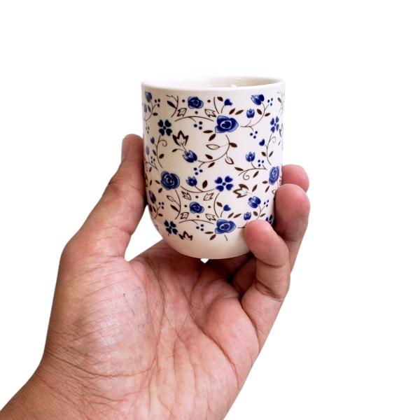 Imagem de Kit 4 Caneca de Chá Porcelana Decoração Xicara Copo 150ml