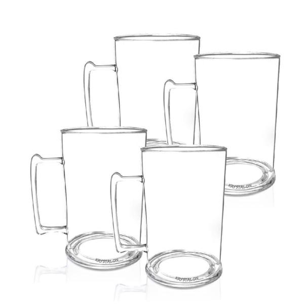 Imagem de Kit 4 Canecas Chopp 450 Ml Transparente Acrílico