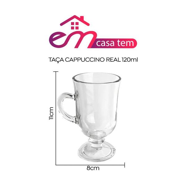 Imagem de Kit 4 Canecas de Cappuccino Real Em Casa Tem 120ml