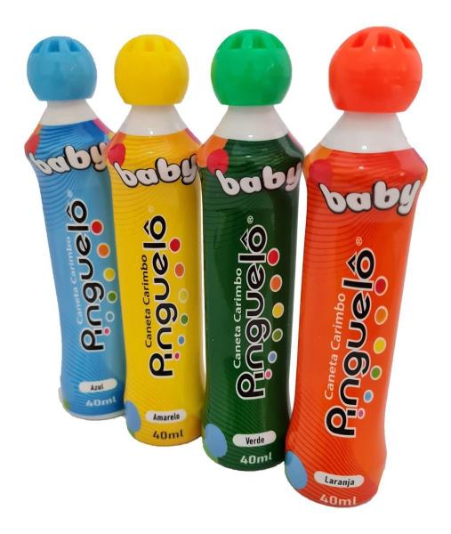 Imagem de Kit 4 Caneta Carimbo Pinguelô De 40ml Marcador De Bingo Baby