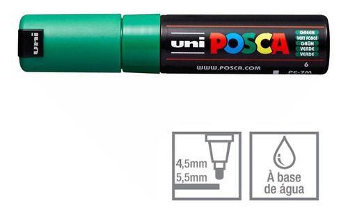 Imagem de KIT 4 Caneta POSCA PC-7M Verde Ponta Redonda 4.5 a 5.5mm