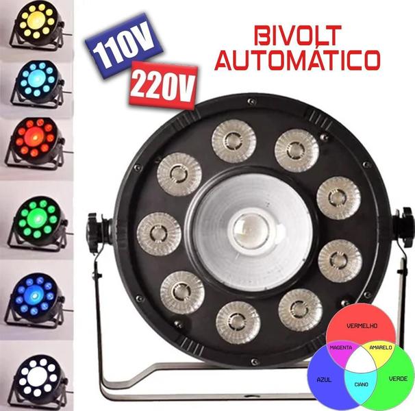 Imagem de Kit 4 Canhão De Luz 10 Led Par 9X3W Rgb+W Profissional Dmx