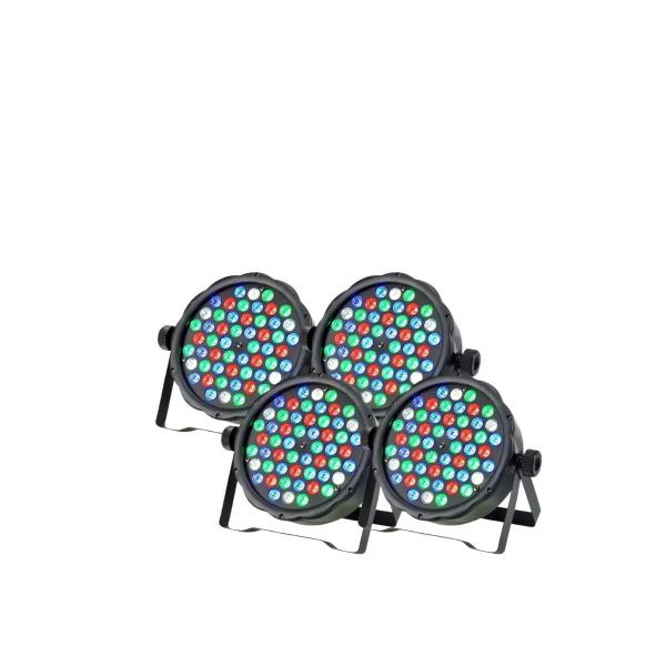 Imagem de Kit 4 Canhao Refletor Led Par64 Rgbw 54 Leds 3w Dmx Dj Festa