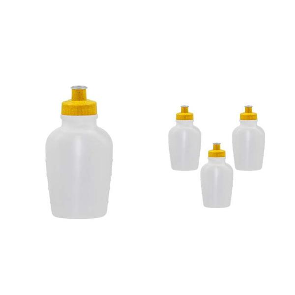 Imagem de Kit 4 Cantis 500Ml Tampa Fibra Madeira Amarelo