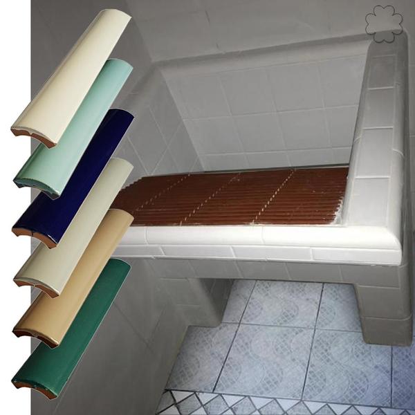 Imagem de Kit 4 Cantoneiras P/ Piscina 1m Linear 3,5x25cm Azul Cobalto