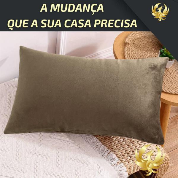 Imagem de Kit 4 Capa De Almofada Suede Retangular Decoração 50cmX30cm