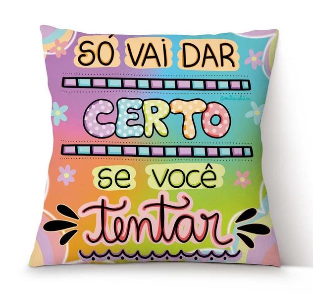 Imagem de Kit 4 Capas Almofada Decorativas Frases Motivacionais Zipper