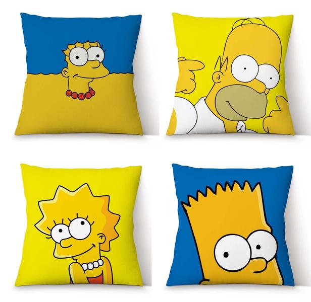 Imagem de Kit 4 Capas Almofada Decorativas Os Simpsons Zipper