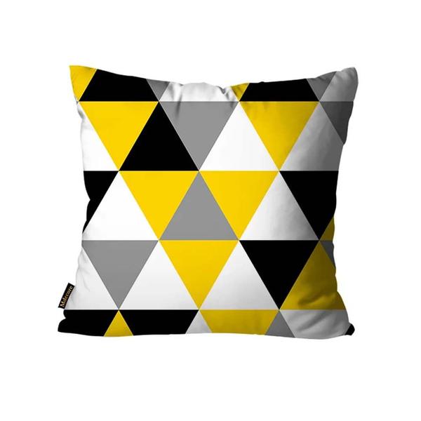 Imagem de Kit 4 Capas Almofadas Decorativas Amarelo e Cinza 45X45