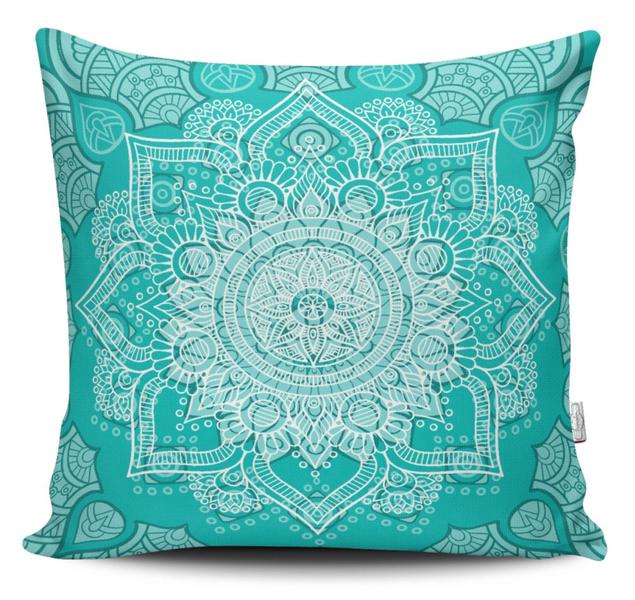 Imagem de Kit 4 Capas de Almofada Decorativas Estampadas - Mandala Verde