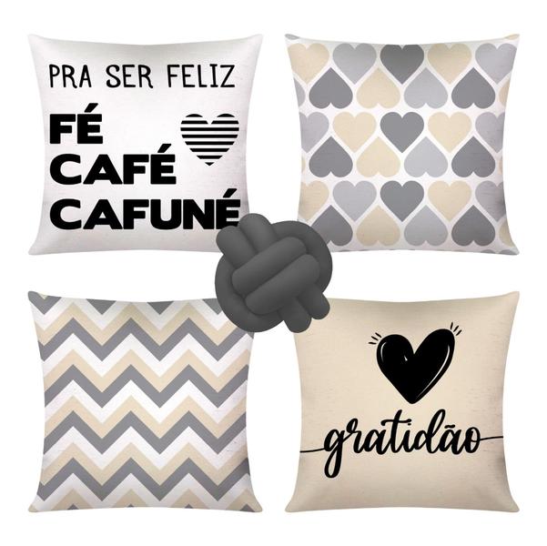Kit 4 Capas de Almofada Modernas + Nó - 42 - Casa Outono Imagem de Kit 4 Capas de Almofada Modernas + Nó - 42