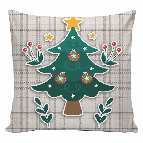 Imagem de Kit 4 Capas de Almofadas Decorativas Arvore de Natal 45x45cm Mais Almofada Nó Nózinho