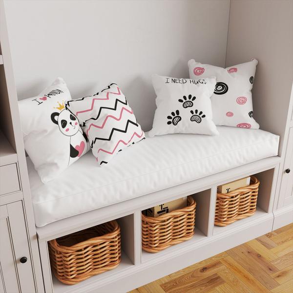 Imagem de Kit 4 Capas De Almofadas Decorativas I Love Panda